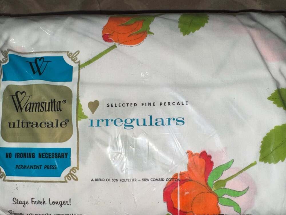 Wamsutta Ultracale California King Fitted Sheet Rose Floral Vintage